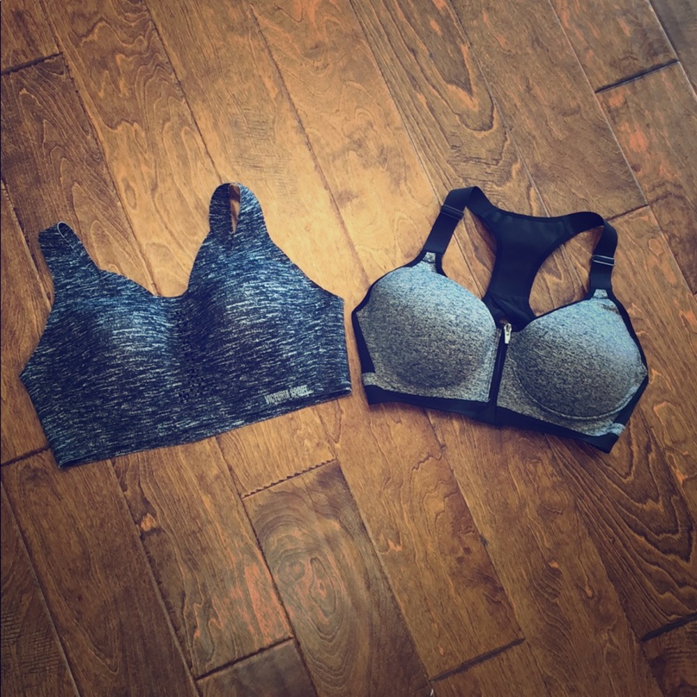 2 Victoria Secret Sport Grey/Black 36D sports bras